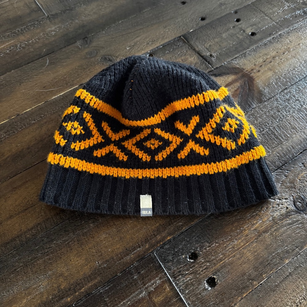 Bula Beanie Hat OSFA Black and Orange